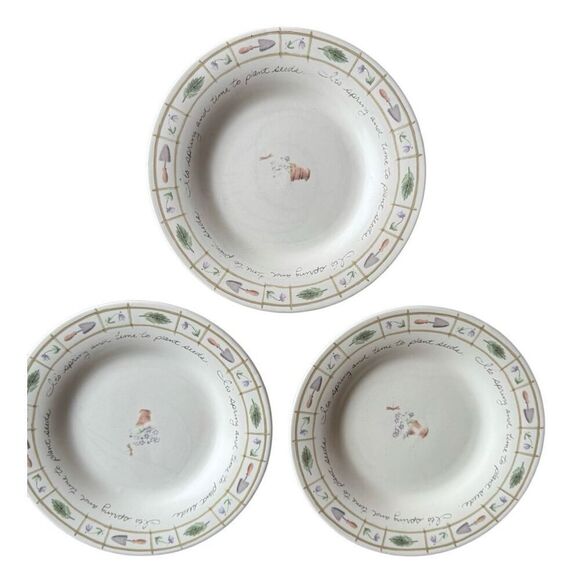 Pfaltzgraff Perennials FLOWER GARDEN Salad plate set of 3 USA Excellent - Picture 1 of 8